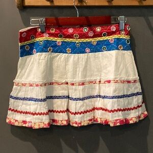 Raga size large beaded & embroidered NWT mini skirt ivory